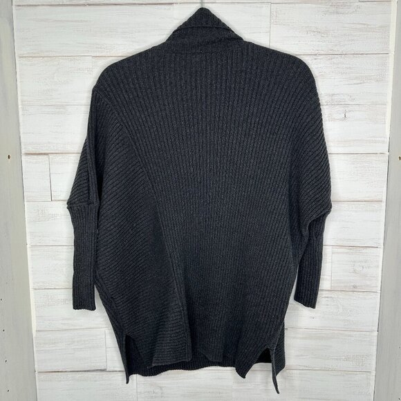 Cabi Oversized Cosmo Ribbed Sweater Zip Front Cardigan Charcoal Gray Size XXS - Picture 7 of 11